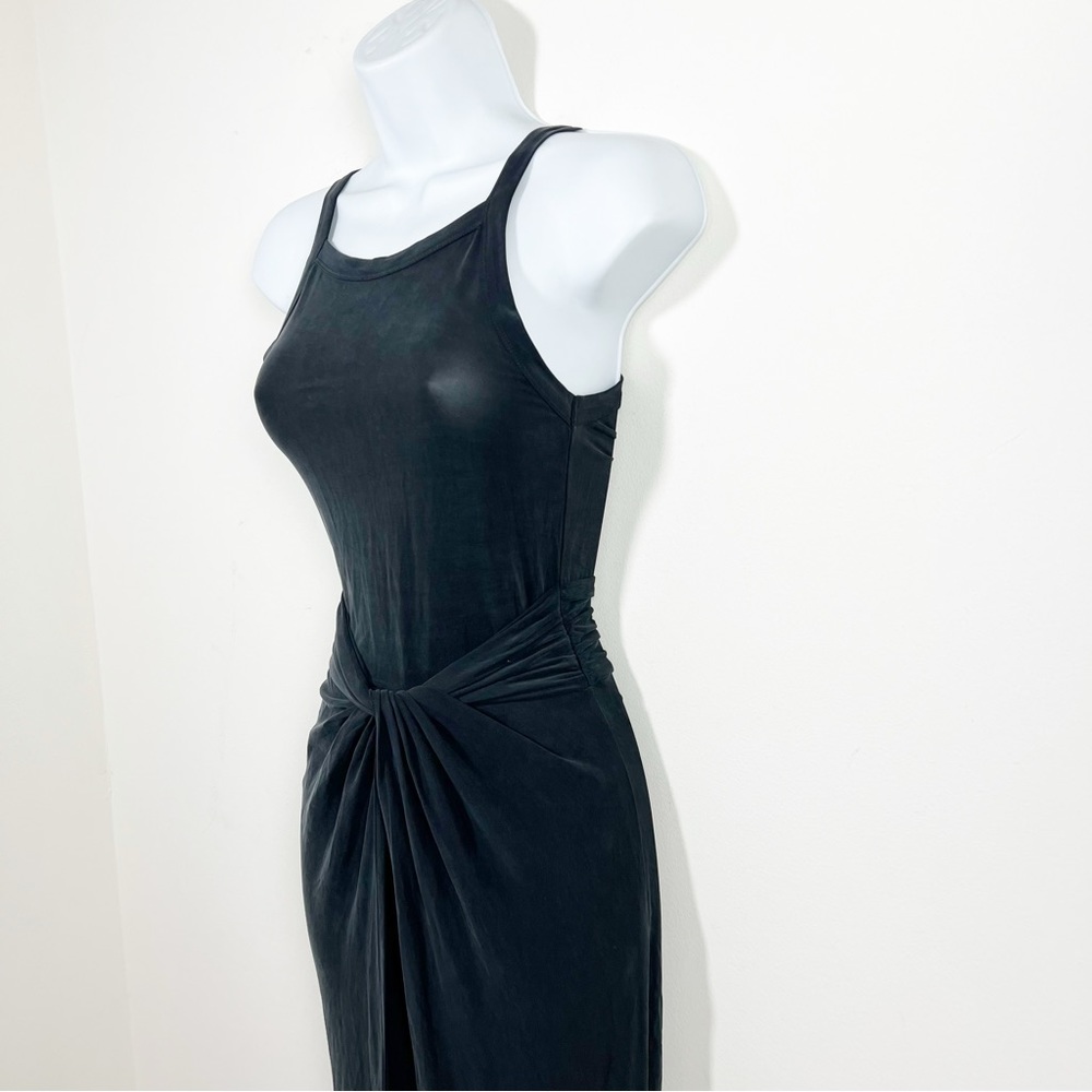 AllSaints Sami Cupro Knot Front Maxi Dress Size 0 in Black New All Saints - Picture 3 of 14